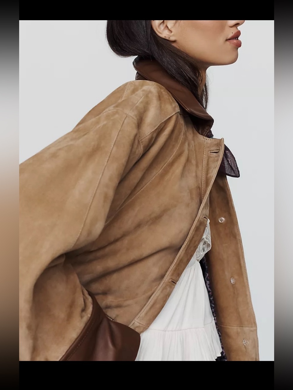 Pilcro Adelaide Suede Barn Jacket Two-Tone Suede Jacket. Price firm. Runs Big - Picture 5 of 9
